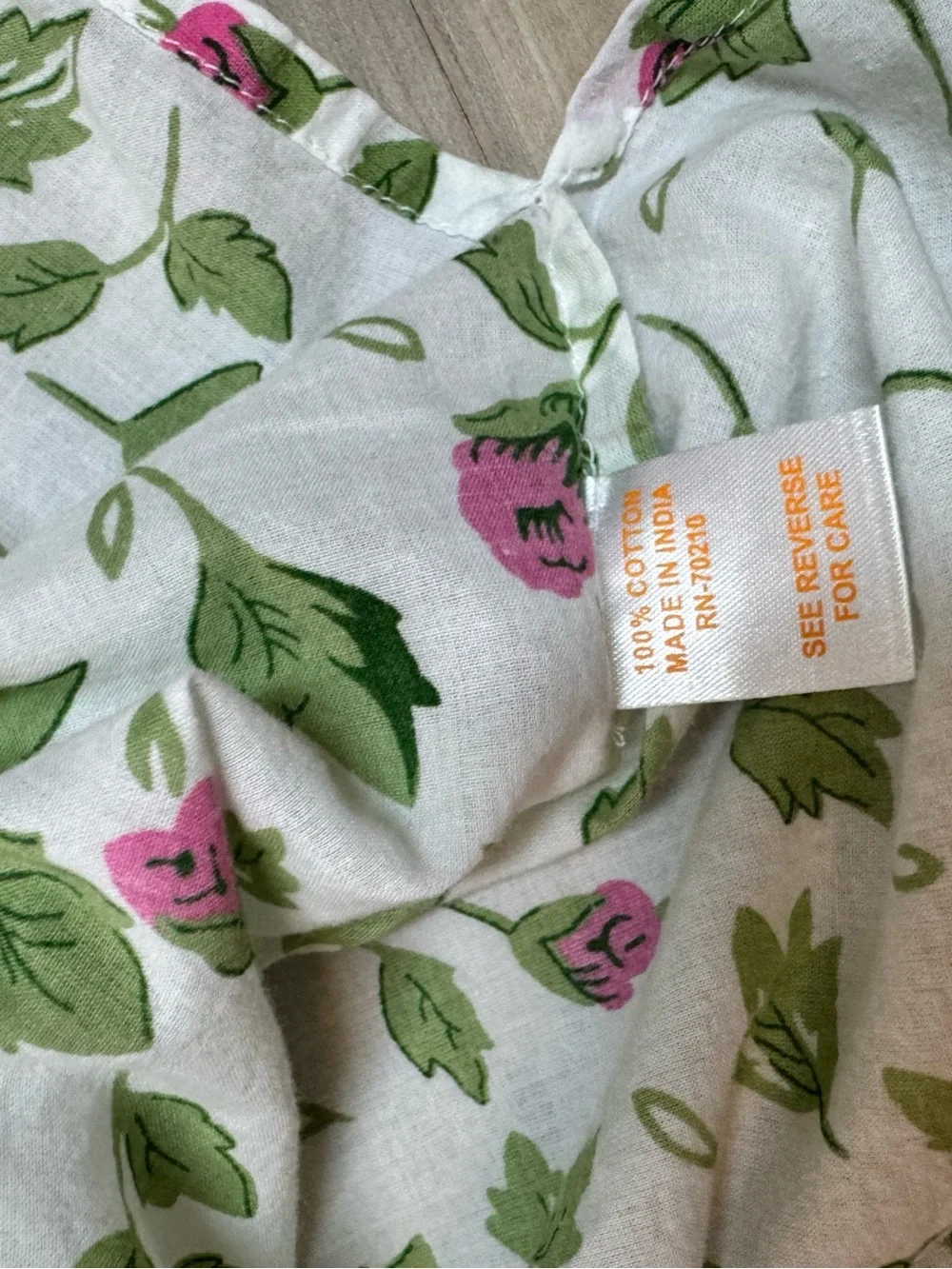 LA CERA White Floral Cotton Pajama Set 100% cotton